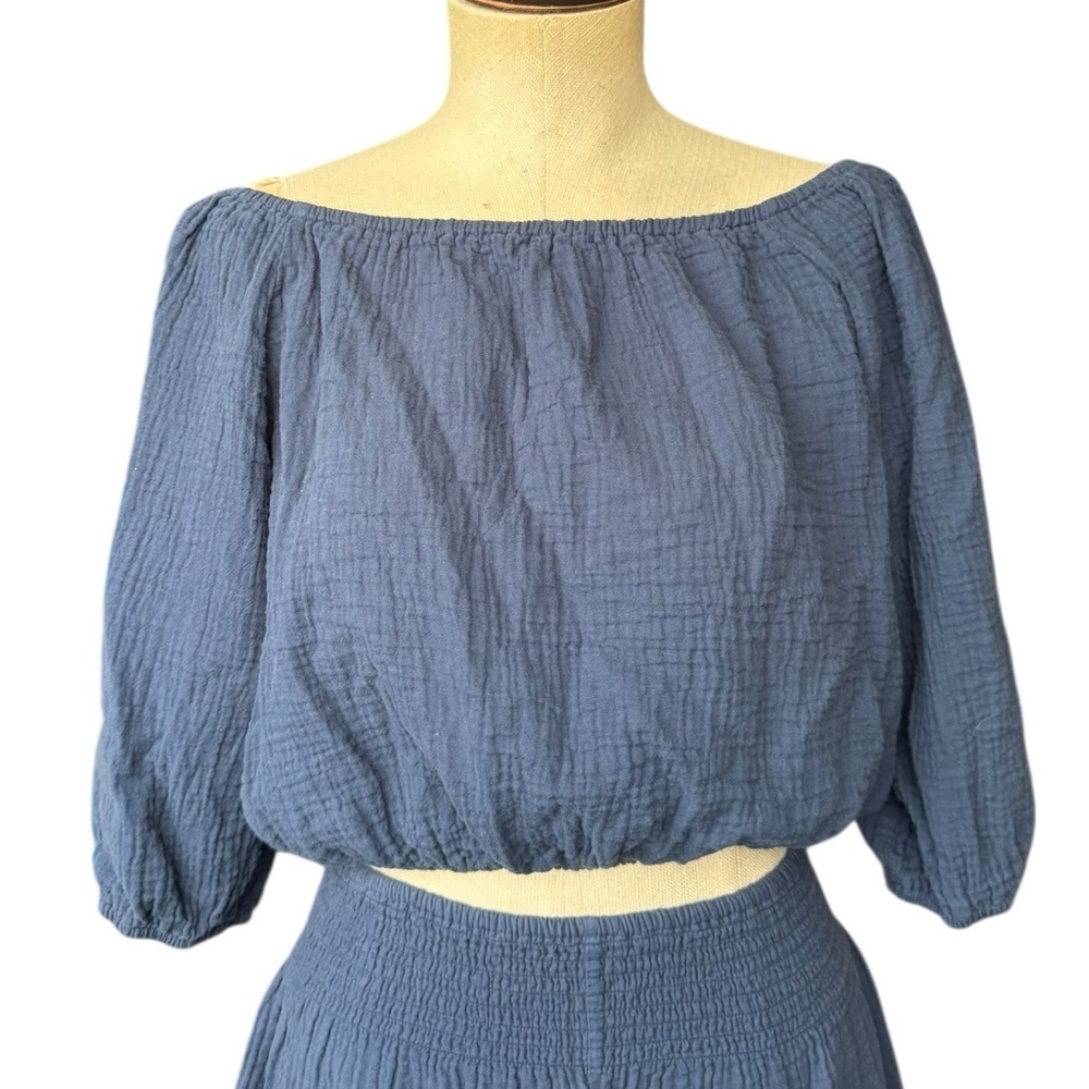 Bobi Los Angeles Ren Top & Cinched Pants in Coast Blue Small - Picture 6 of 12